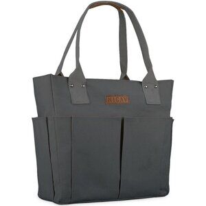 Women's Grey Tote Bags Large Utility Bags with Pockets Zip for Teacher Work